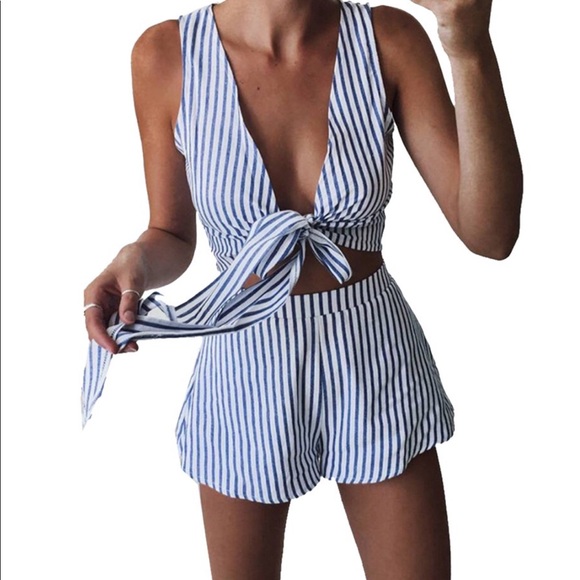 Zaful Pants - Striped Linen Two Piece ‼️